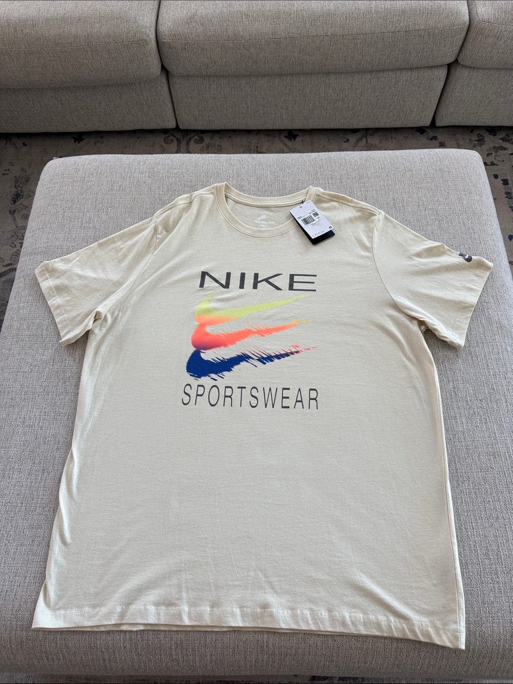 Nike Men's Cream Short Sleeve Sportswear Graphic Tee